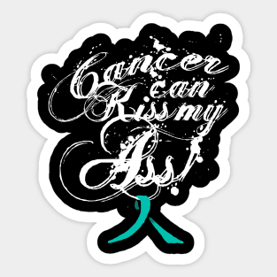 Cancer Can Kiss My Ass! Liver (Jade Ribbon) Sticker